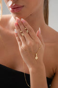 Cadena Cubana con Destellos Punteras 45 Cms + Conjunto Golden Love