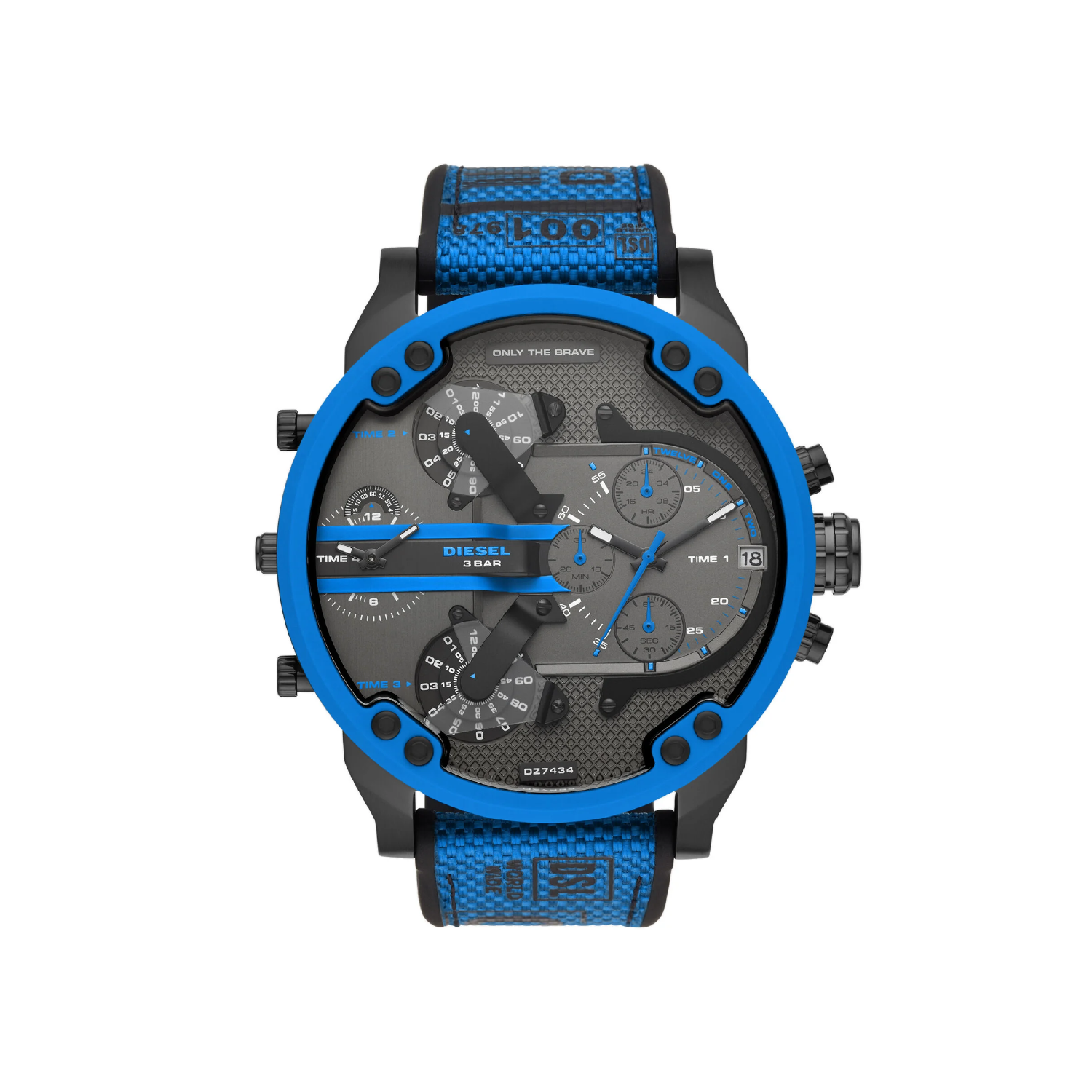 DZ7434 cronógrafo Mr. Daddy 2.0 azul en silicona