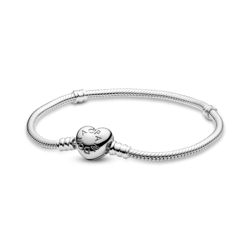 Brazalete Cadena de Serpiente con Broche de Corazón