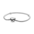 Brazalete Cadena de Serpiente con Broche de Corazón