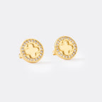 Aretes Clover Redondo Circonias 1 Cm