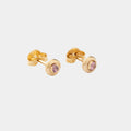 Arete  Circon Caja Redonda 4Mm ROSA