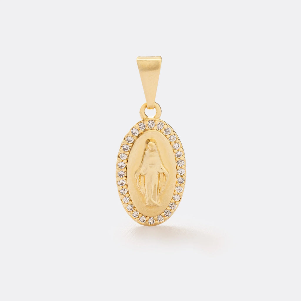 Dije Virgen Milagrosa con Circonias en Cristal