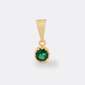 Dije Circonia Mini Redonda Pequeña Verde / Cristal