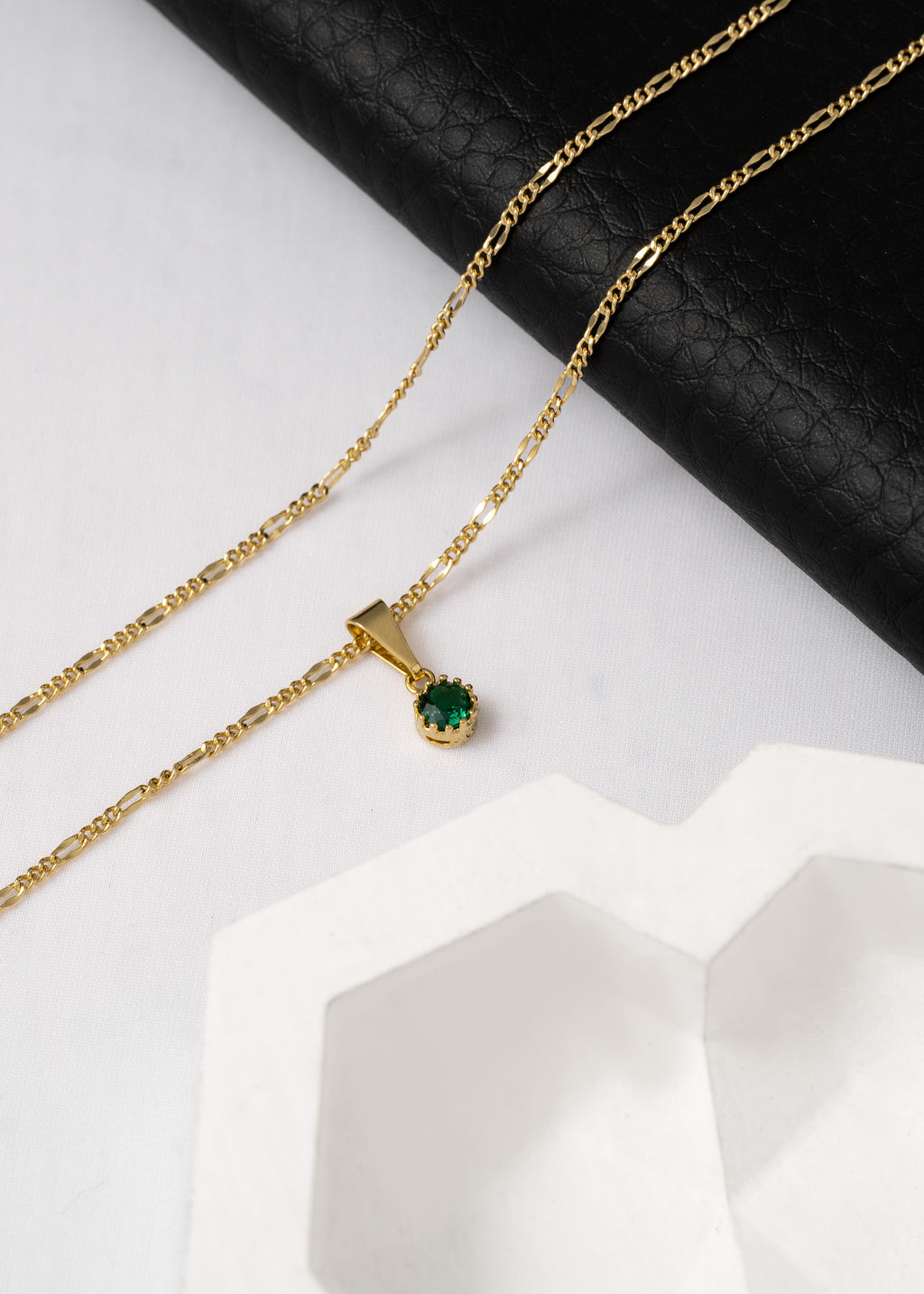 Dije Circonia Mini Redonda Pequeña Verde / Cristal