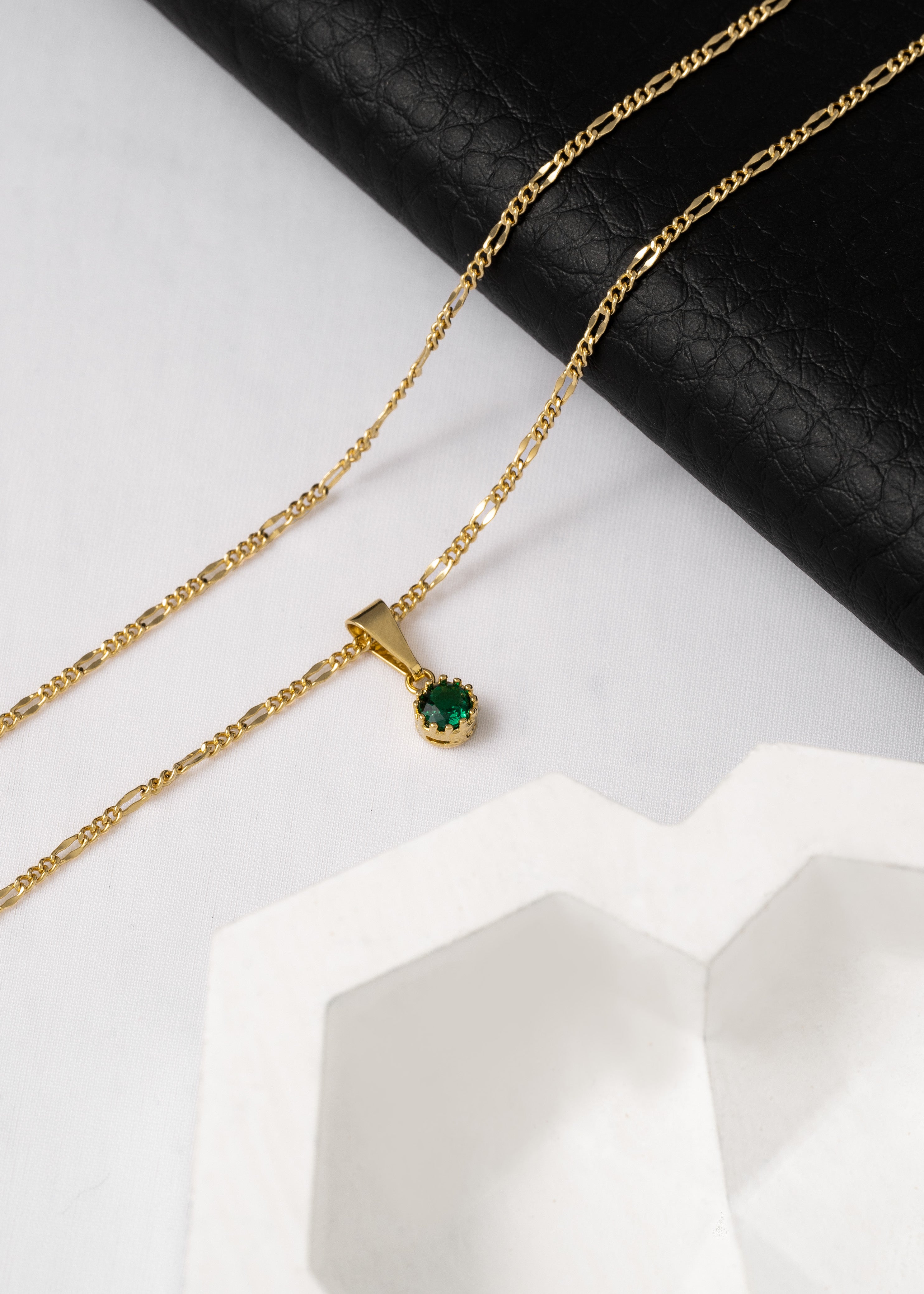 Dije Circonia Mini Redonda Pequeña Verde / Cristal
