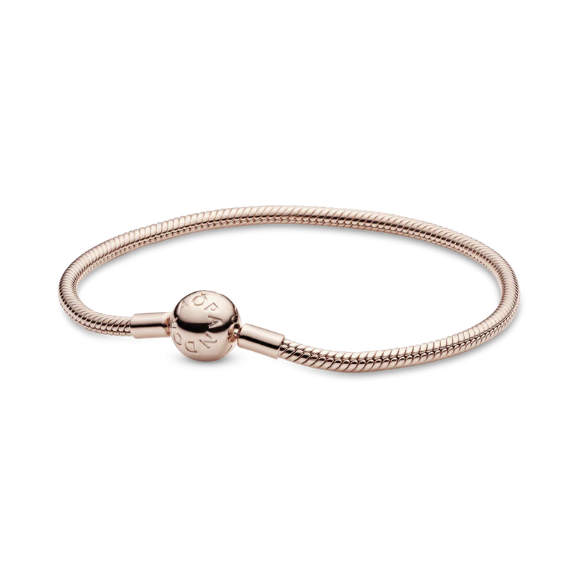 Brazalete Cadena de Serpiente En Oro Rosa