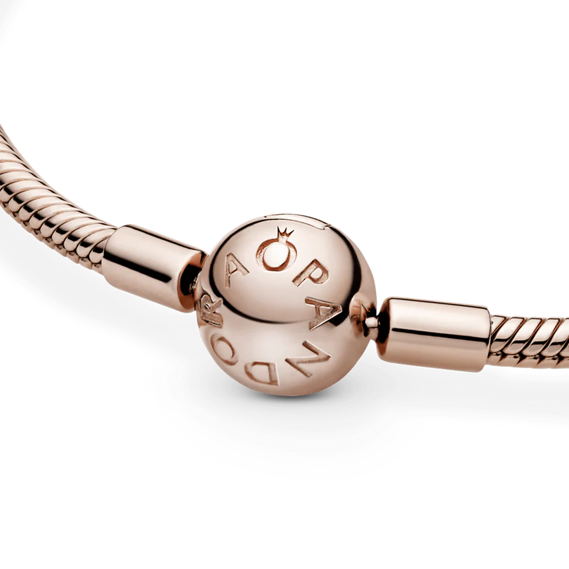Brazalete Cadena de Serpiente En Oro Rosa