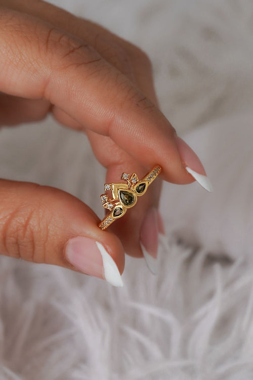 Anillo green bloom / ajustable